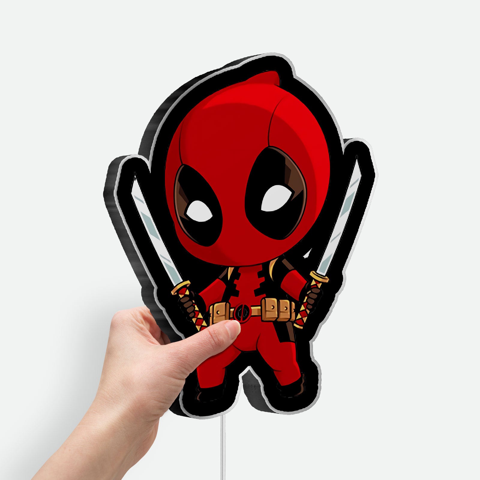 Chibi Deadpool 3D Light Box - Marvel Superhero LED Night Light, Funny Cartoon Decor for Fans, Cool Gift for Gamers & Anime Lovers 