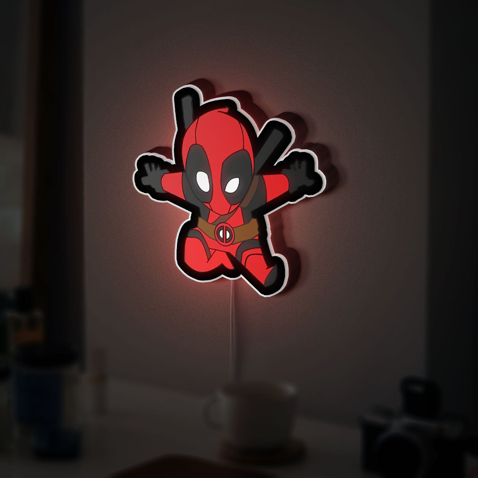 Deadpool Marvel 3D Light Box - Cool Superhero LED Night Light, Comic Book Wall Decor for Fans, Unique Gift for Movie Lovers 