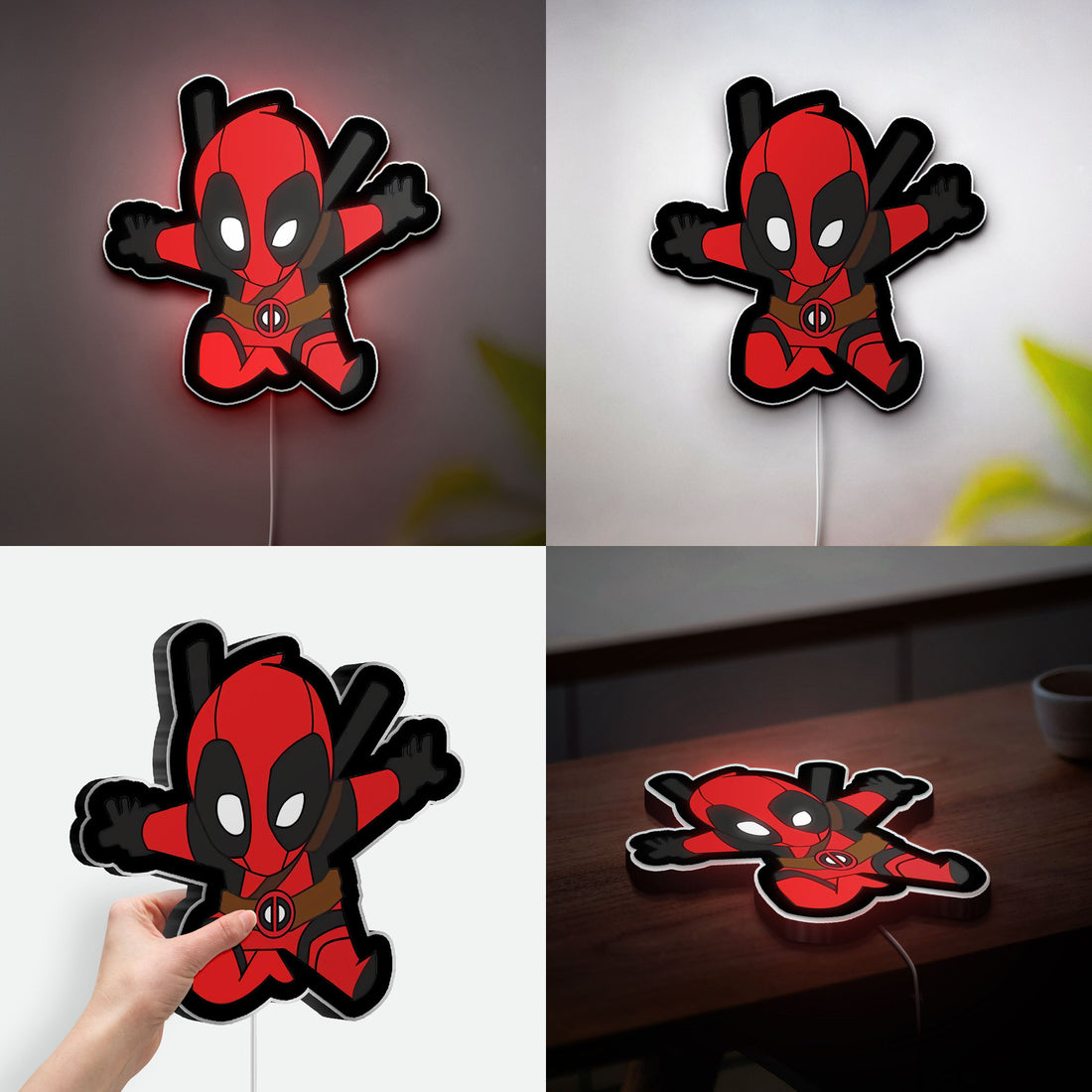 Deadpool Marvel 3D Light Box - Cool Superhero LED Night Light, Comic Book Wall Decor for Fans, Unique Gift for Movie Lovers 