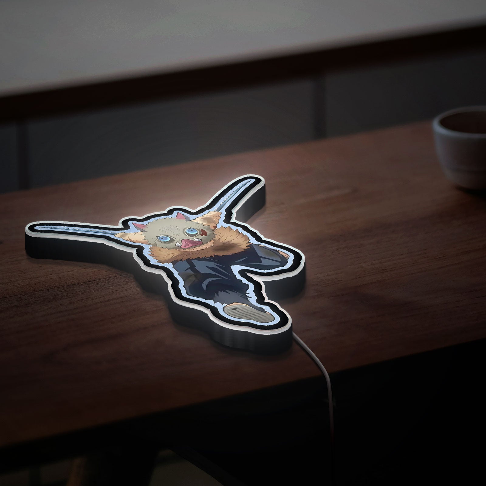 Demon Slayer Inosuke 3D Light Box - Anime Character LED Night Light, Japanese Manga Decor for Fans 