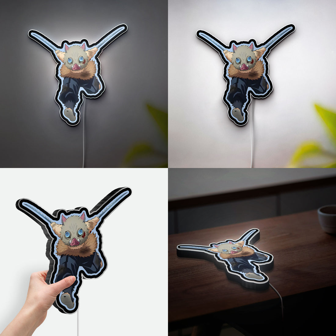 Demon Slayer Inosuke 3D Light Box - Anime Character LED Night Light, Japanese Manga Decor for Fans 