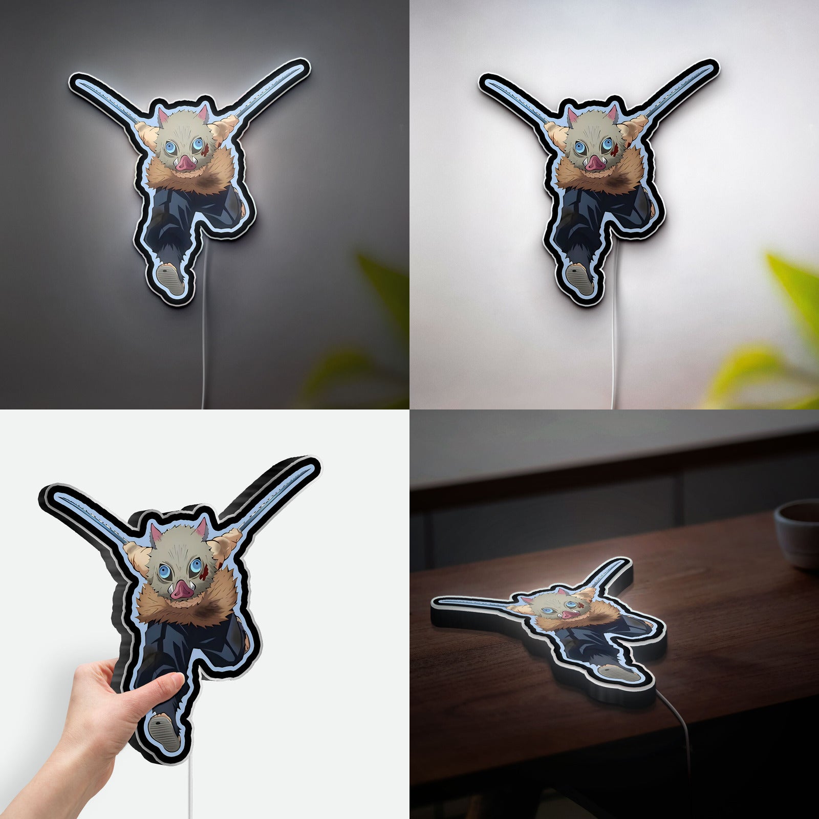 Demon Slayer Inosuke 3D Light Box - Anime Character LED Night Light, Japanese Manga Decor for Fans 