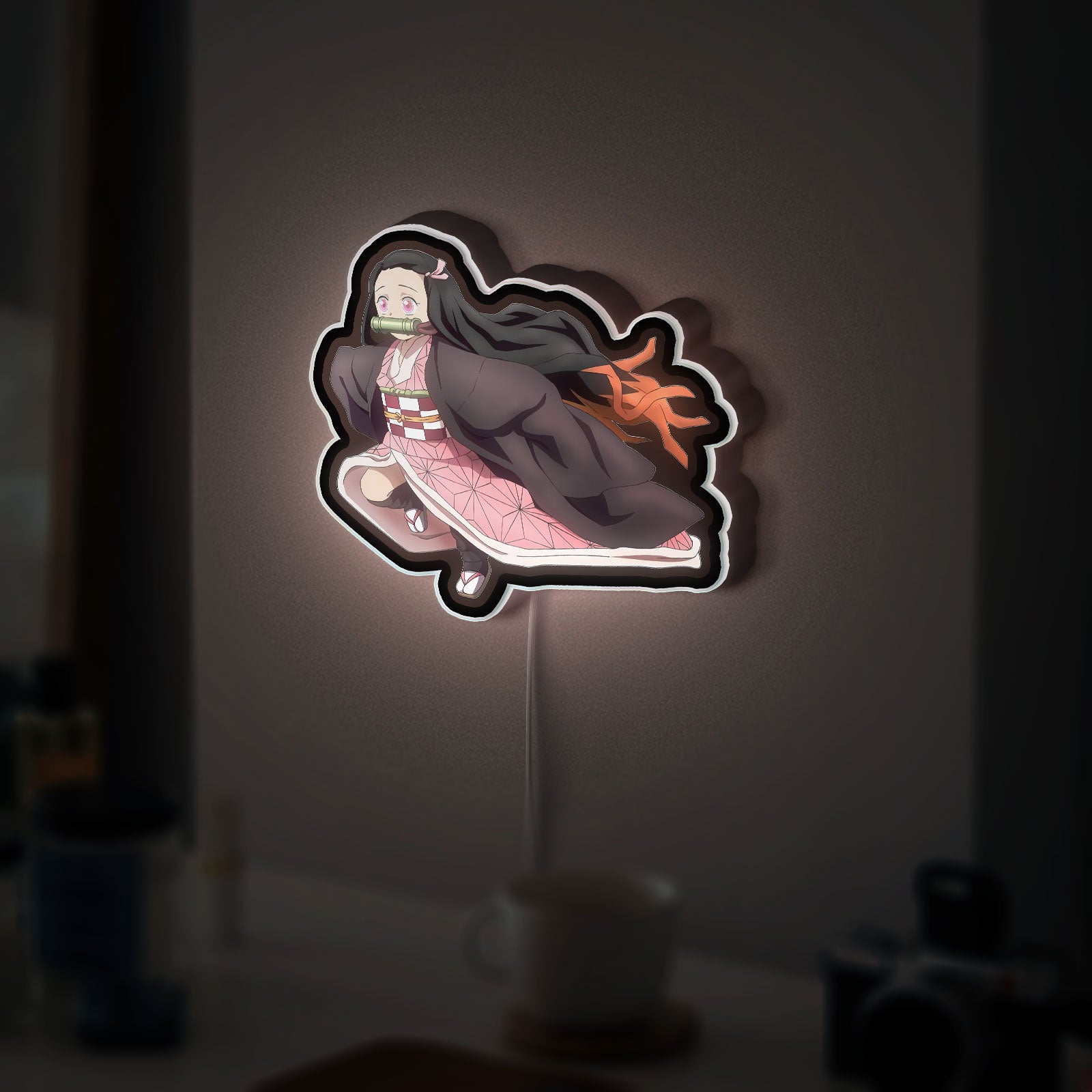 Nezuko Kamado Demon Slayer 3D Light Box - Anime LED Night Light, Kimetsu no Yaiba Decor for Fans, Japanese Manga Inspired Glow Art 