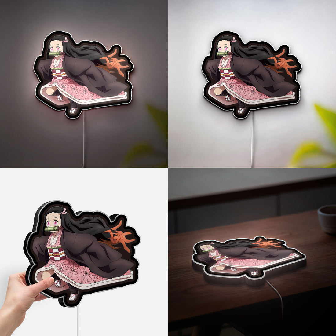 Nezuko Kamado Demon Slayer 3D Light Box - Anime LED Night Light, Kimetsu no Yaiba Decor for Fans, Japanese Manga Inspired Glow Art 