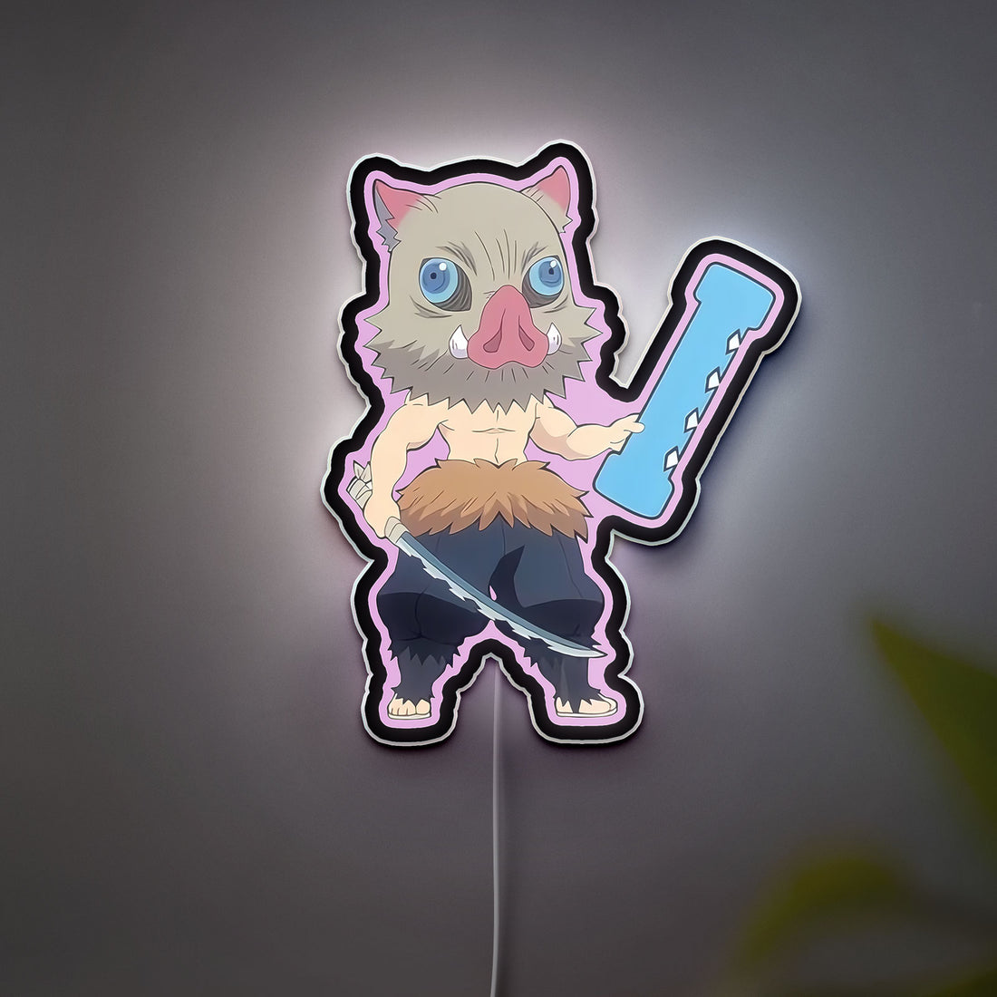 Chibi Demon Slayer 3D Light - Inosuke Hashibira LED Night Lamp, Anime Character Decor for Kimetsu no Yaiba Fans 