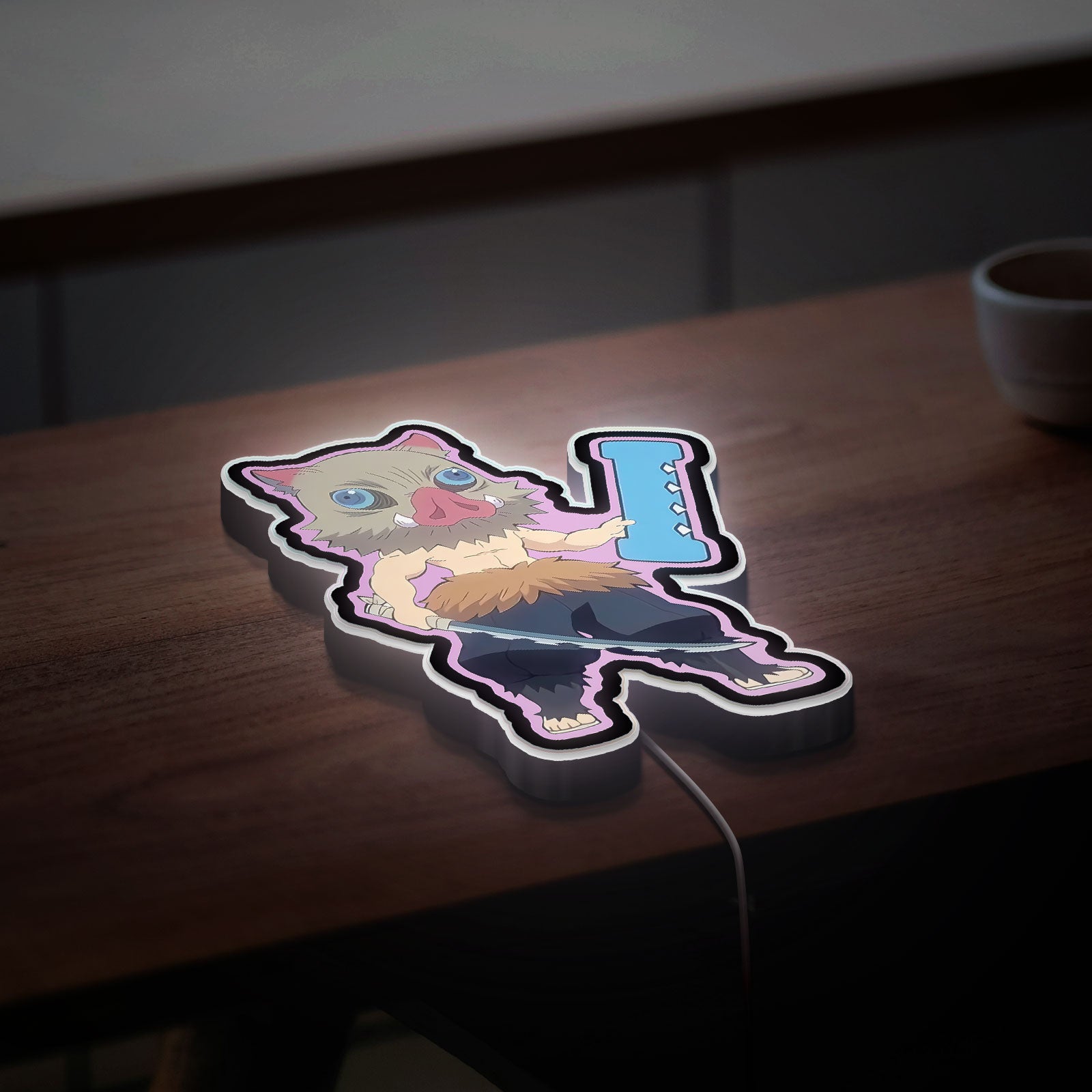 Chibi Demon Slayer 3D Light - Inosuke Hashibira LED Night Lamp, Anime Character Decor for Kimetsu no Yaiba Fans 
