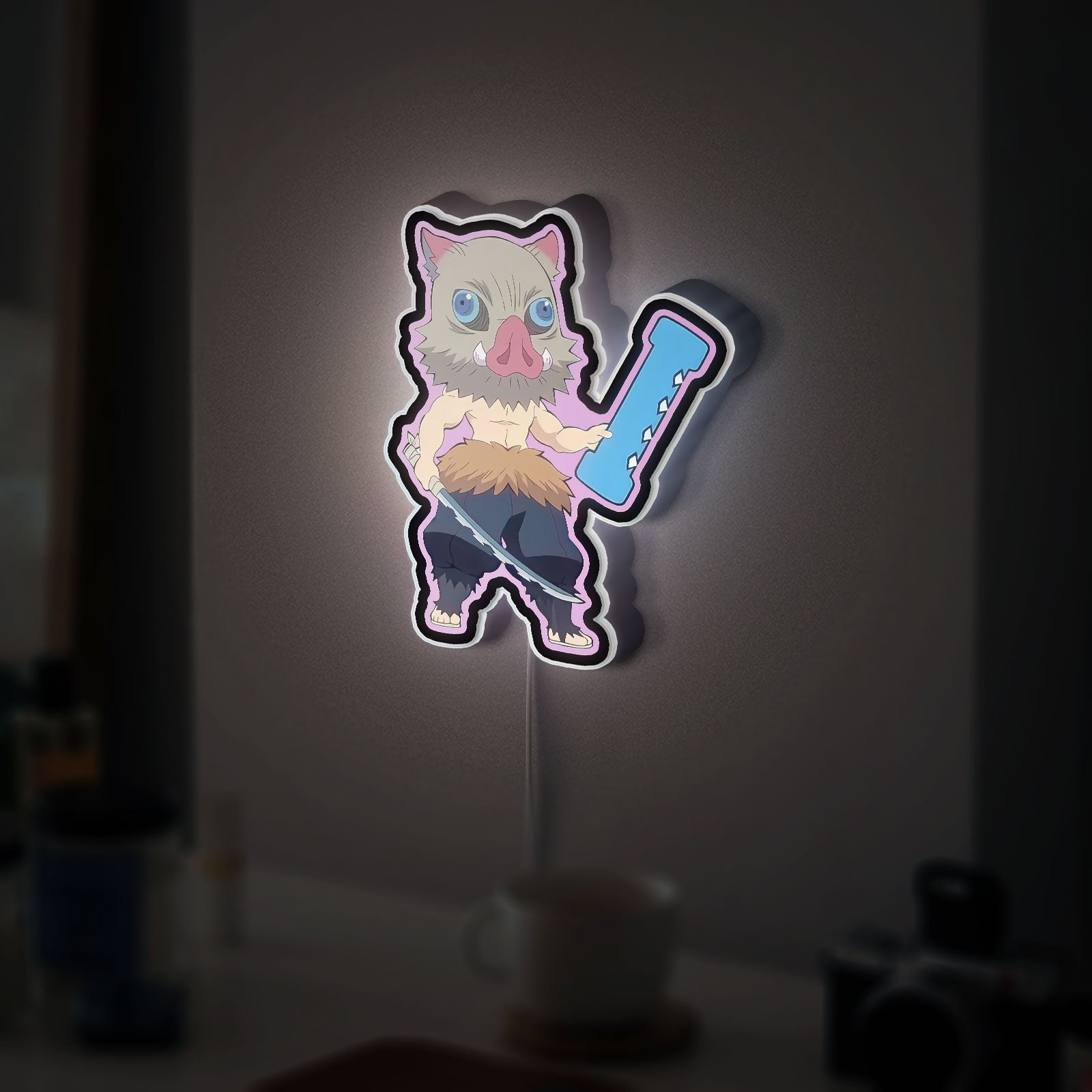Chibi Demon Slayer 3D Light - Inosuke Hashibira LED Night Lamp, Anime Character Decor for Kimetsu no Yaiba Fans 