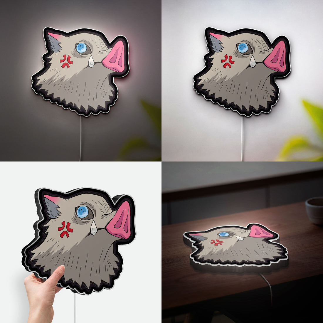 Neo Traditional Anime 3D Light Box - Demon Slayer Inspired LED Night Light, Japanese Art Decor for Anime Fans & Tattoo Lovers 