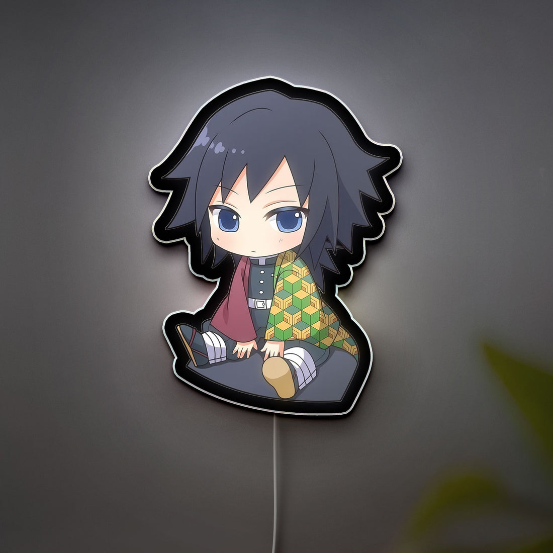 Chibi Tomioka Giyu 3D Light Box - Demon Slayer Anime LED Night Light, Kimetsu no Yaiba Decor for Anime Fans 