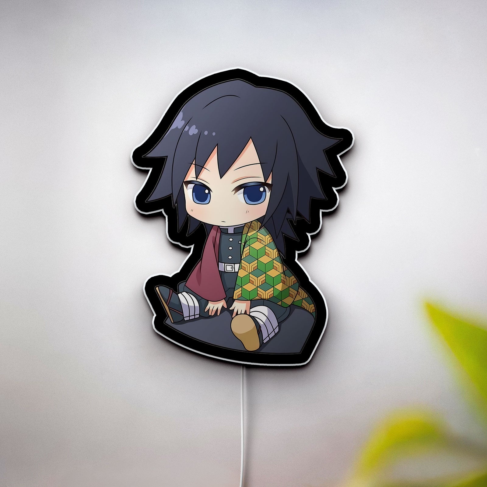 Chibi Tomioka Giyu 3D Light Box - Demon Slayer Anime LED Night Light, Kimetsu no Yaiba Decor for Anime Fans 