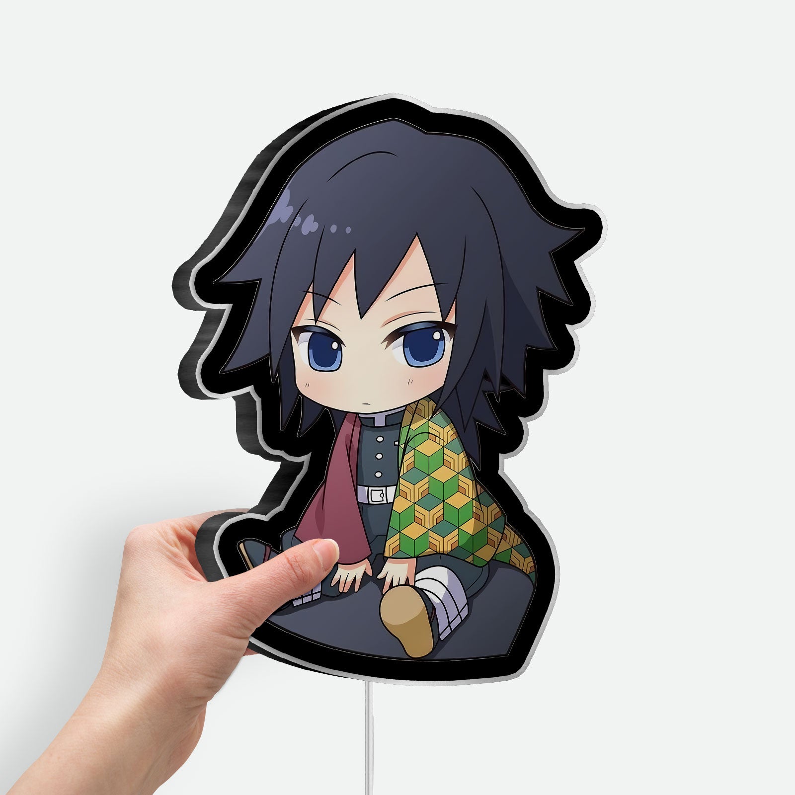 Chibi Tomioka Giyu 3D Light Box - Demon Slayer Anime LED Night Light, Kimetsu no Yaiba Decor for Anime Fans 
