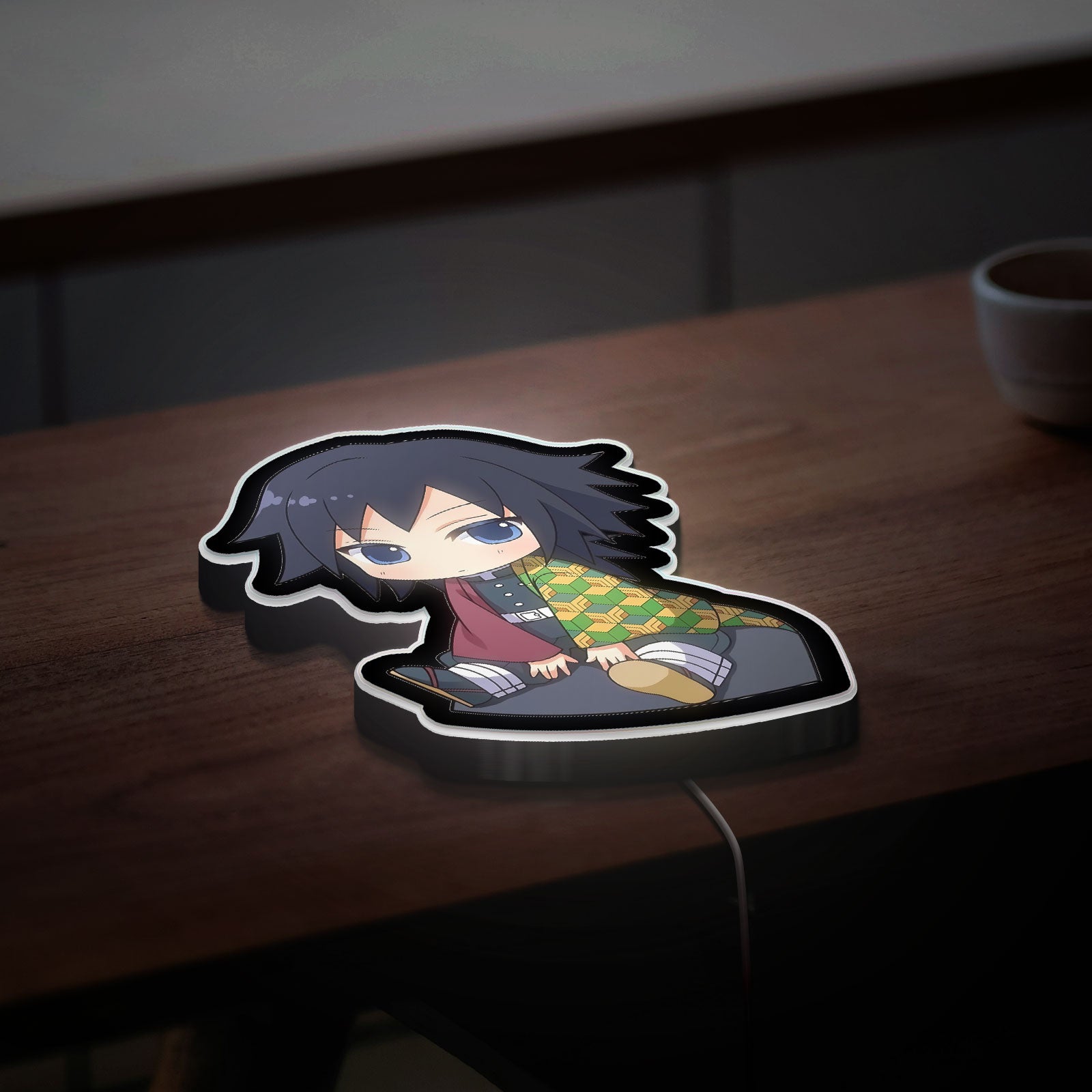Chibi Tomioka Giyu 3D Light Box - Demon Slayer Anime LED Night Light, Kimetsu no Yaiba Decor for Anime Fans 