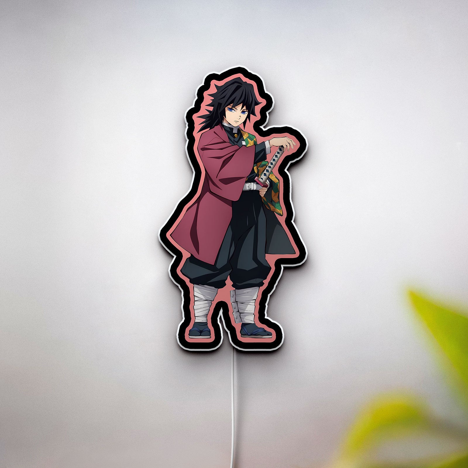 Demon Slayer Giyu Tomioka 3D Light Box - Water Hashira LED Night Light, Anime Character Decor for Kimetsu no Yaiba Fans
