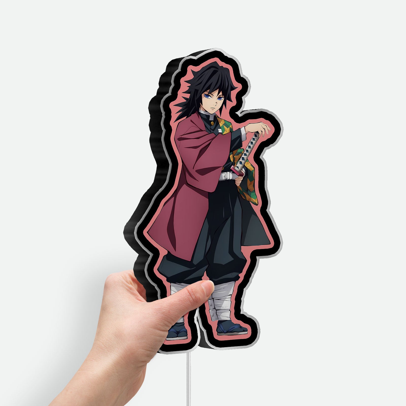 Demon Slayer Giyu Tomioka 3D Light Box - Water Hashira LED Night Light, Anime Character Decor for Kimetsu no Yaiba Fans
