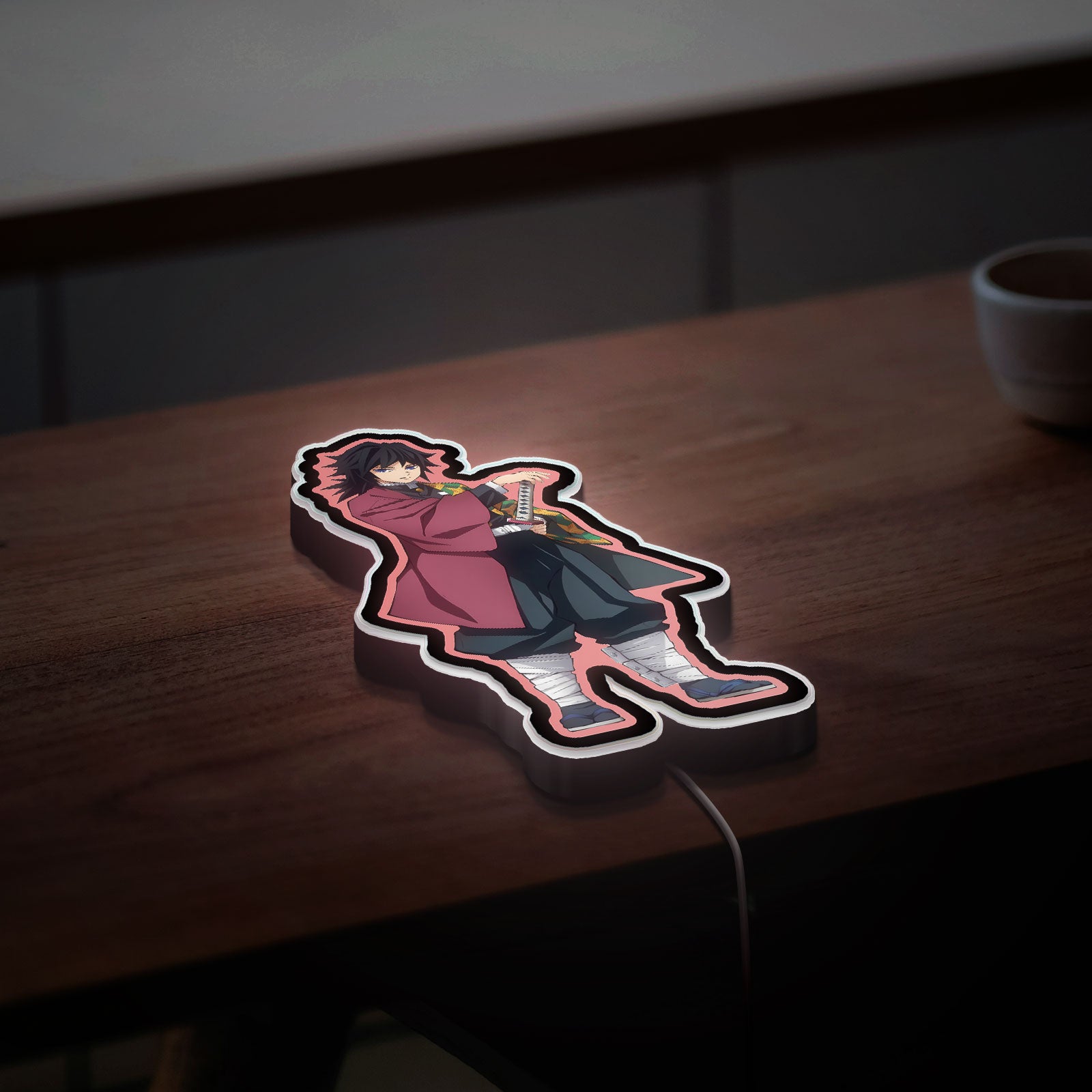 Demon Slayer Giyu Tomioka 3D Light Box - Water Hashira LED Night Light, Anime Character Decor for Kimetsu no Yaiba Fans
