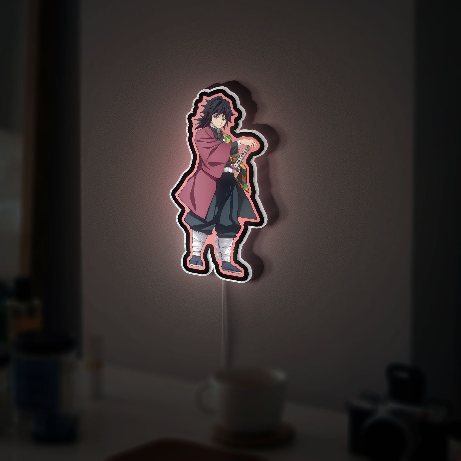 Demon Slayer Giyu Tomioka 3D Light Box - Water Hashira LED Night Light, Anime Character Decor for Kimetsu no Yaiba Fans
