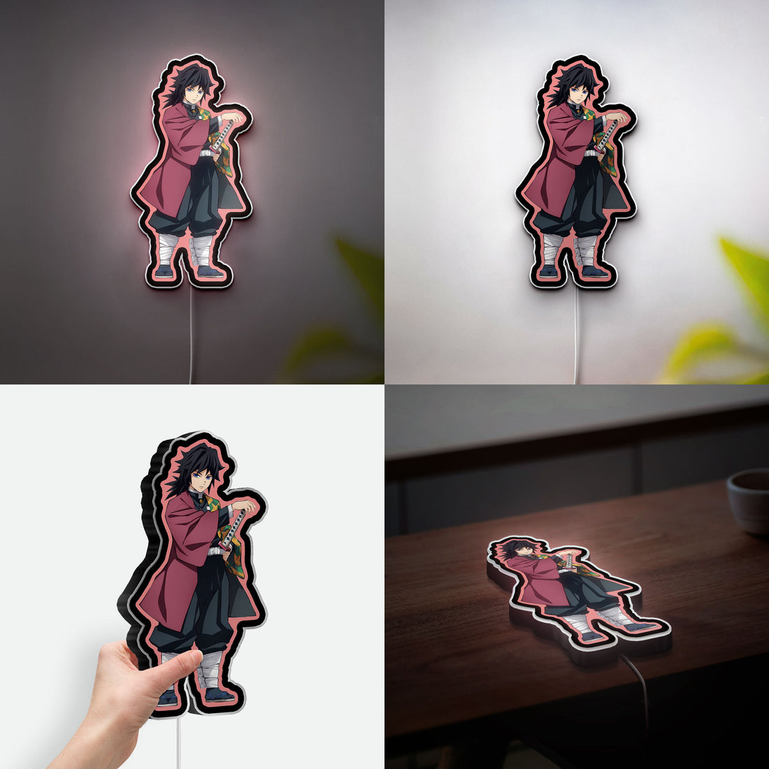 Demon Slayer Giyu Tomioka 3D Light Box - Water Hashira LED Night Light, Anime Character Decor for Kimetsu no Yaiba Fans
