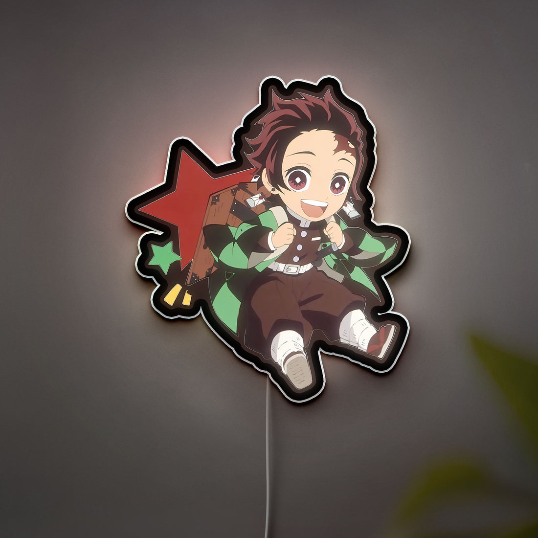 Tanjiro Kamado Chibi 3D Light Box - Demon Slayer Anime LED Night Light, Cute Japanese Anime Decor for Fans
