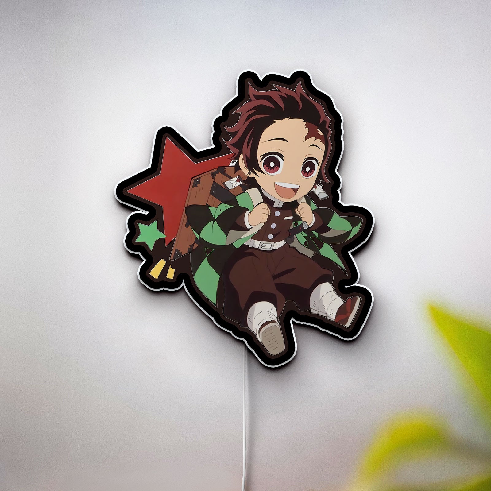 Tanjiro Kamado Chibi 3D Light Box - Demon Slayer Anime LED Night Light, Cute Japanese Anime Decor for Fans
