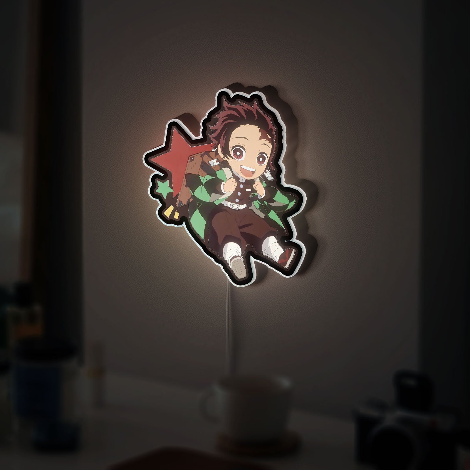 Tanjiro Kamado Chibi 3D Light Box - Demon Slayer Anime LED Night Light, Cute Japanese Anime Decor for Fans
