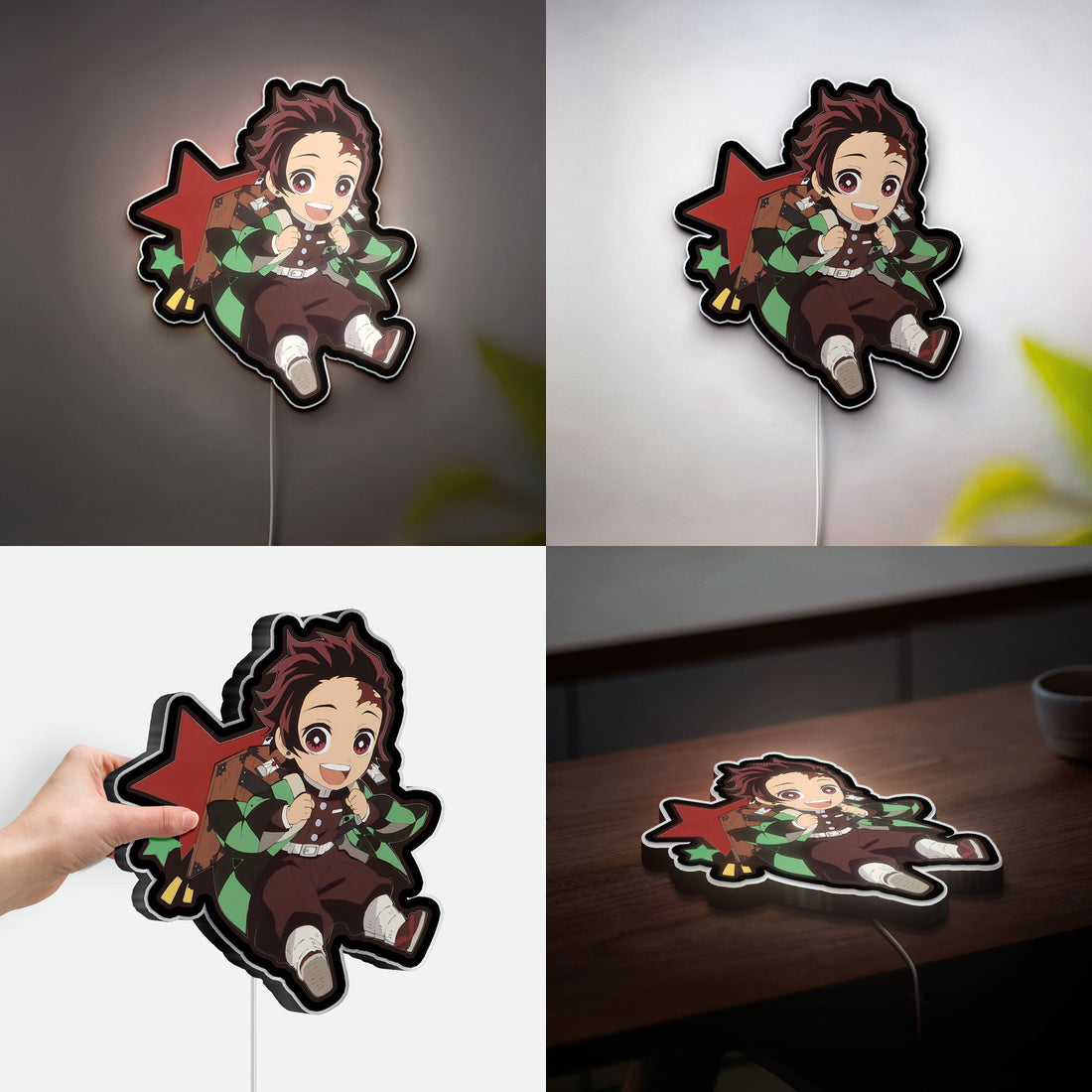 Tanjiro Kamado Chibi 3D Light Box - Demon Slayer Anime LED Night Light, Cute Japanese Anime Decor for Fans
