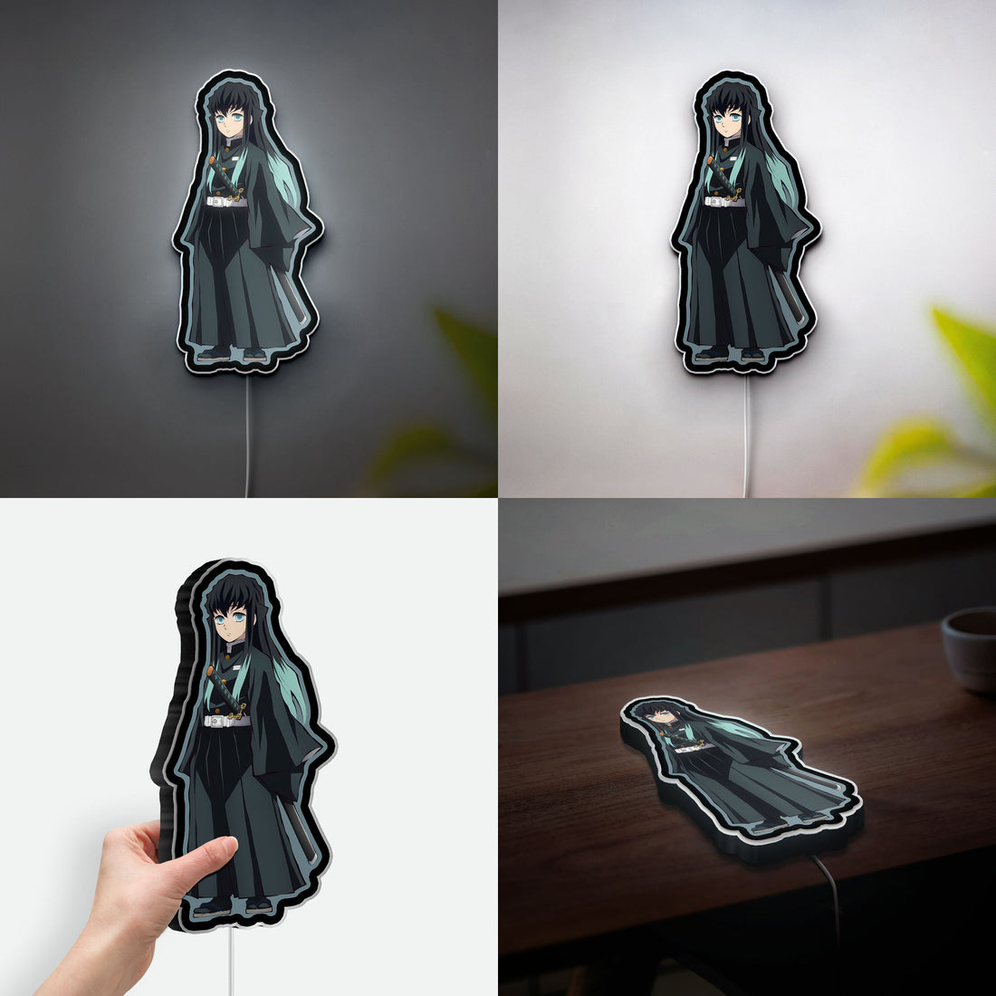 Demon Slayer Kimetsu no Yaiba 3D Light Box - Anime Character LED Night Light, Japanese Anime Decor for Otaku Fans 