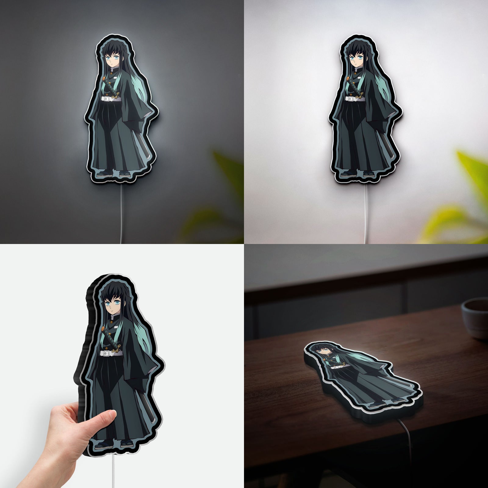 Demon Slayer Kimetsu no Yaiba 3D Light Box - Anime Character LED Night Light, Japanese Anime Decor for Otaku Fans 