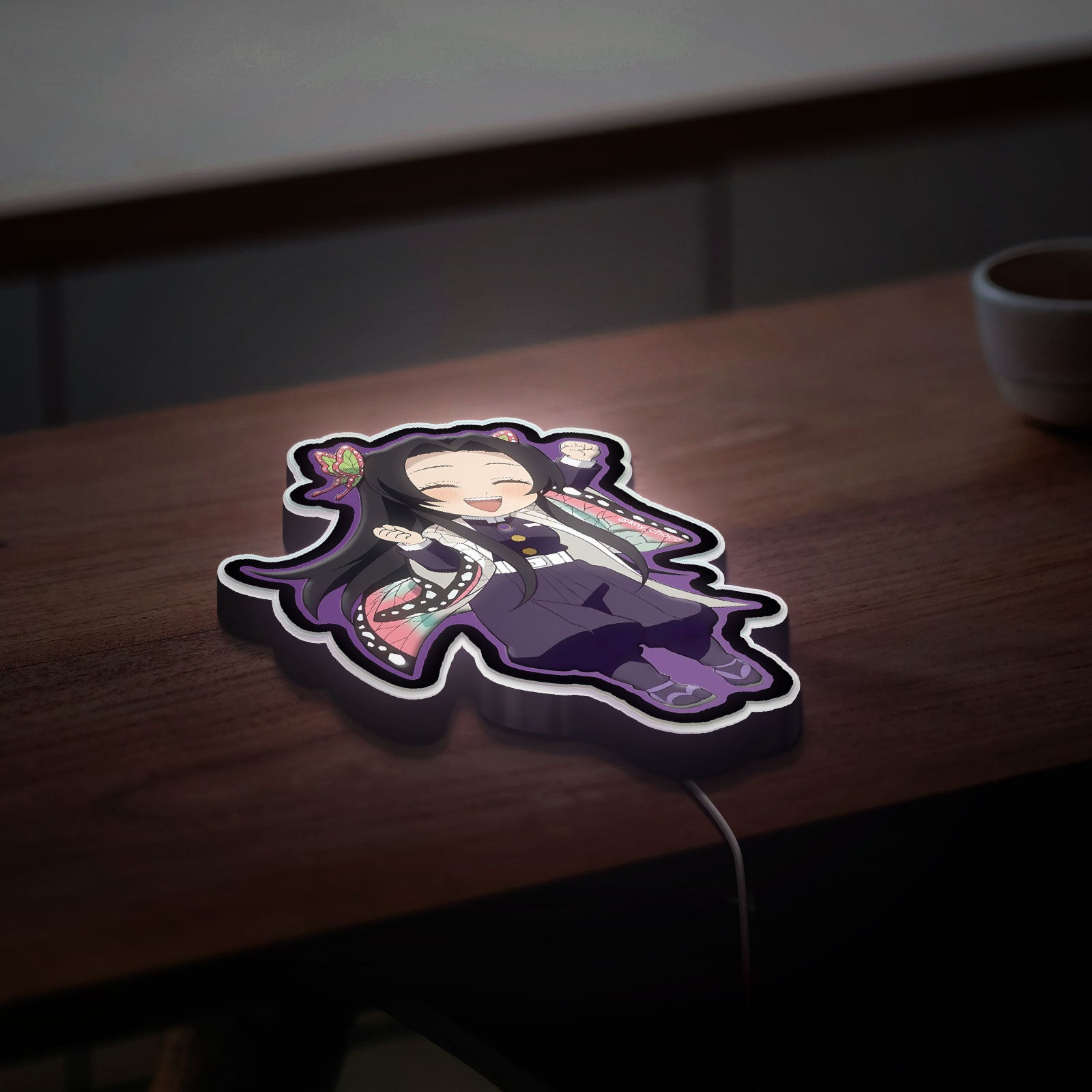 Chibi Demon Slayer 3D Light Box - Anime Character Night Light, KNY Inspired LED Decor for Otaku Fans
