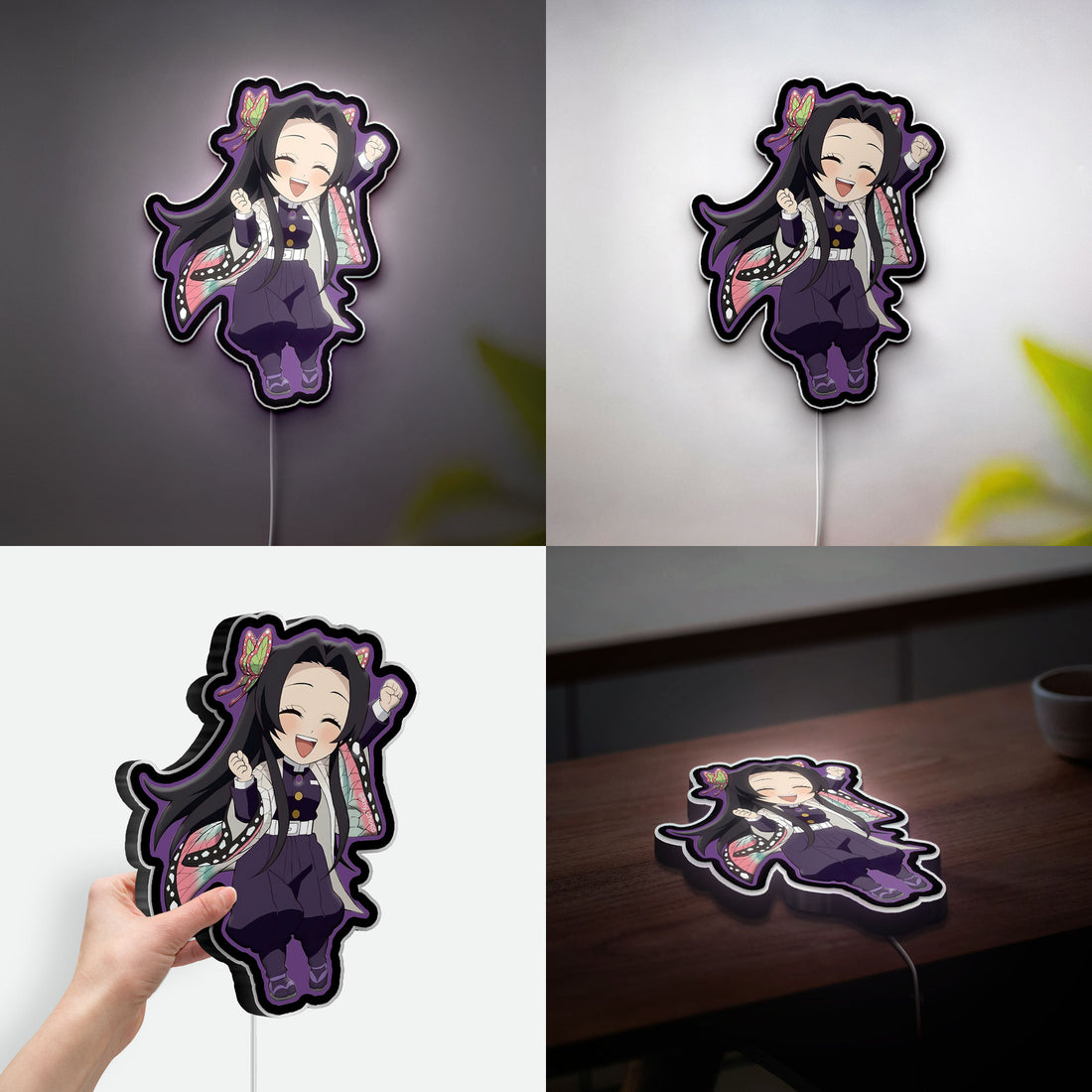 Chibi Demon Slayer 3D Light Box - Anime Character Night Light, KNY Inspired LED Decor for Otaku Fans
