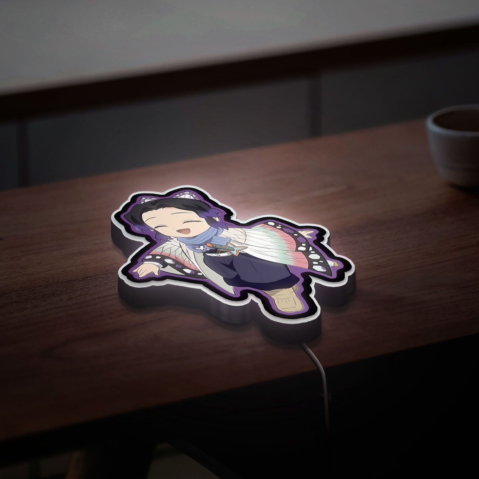 Shinobu Kocho 3D Light Box - Demon Slayer Anime LED Night Light, Cute Kawaii Decor for Anime Fans & Otaku Bedroom 