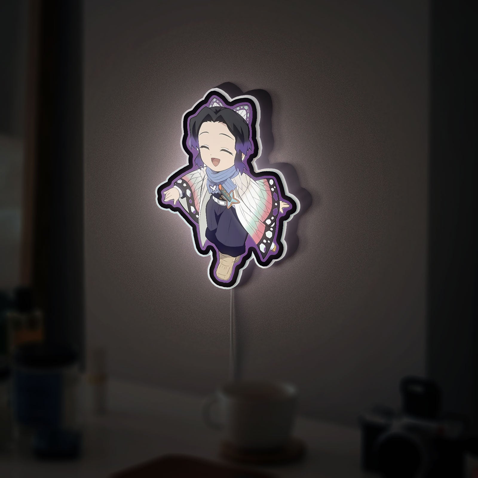 Shinobu Kocho 3D Light Box - Demon Slayer Anime LED Night Light, Cute Kawaii Decor for Anime Fans & Otaku Bedroom 