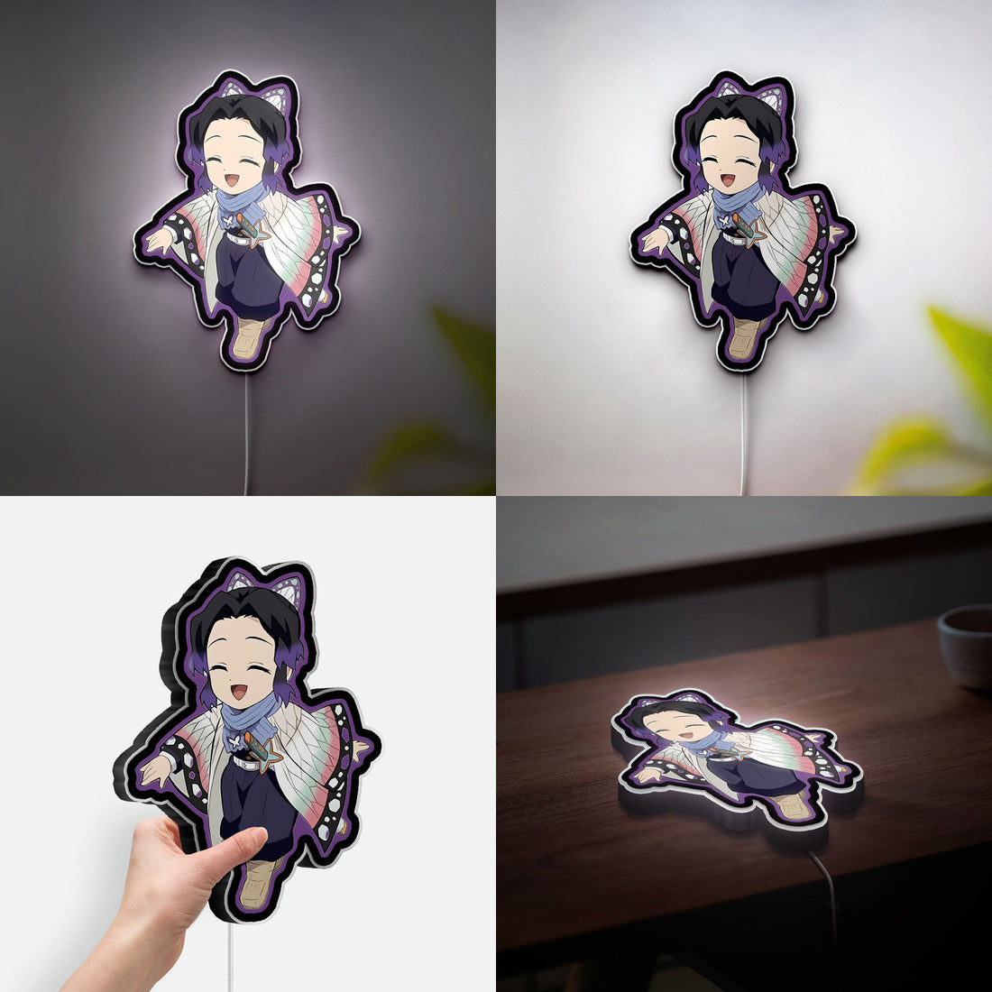 Shinobu Kocho 3D Light Box - Demon Slayer Anime LED Night Light, Cute Kawaii Decor for Anime Fans & Otaku Bedroom 