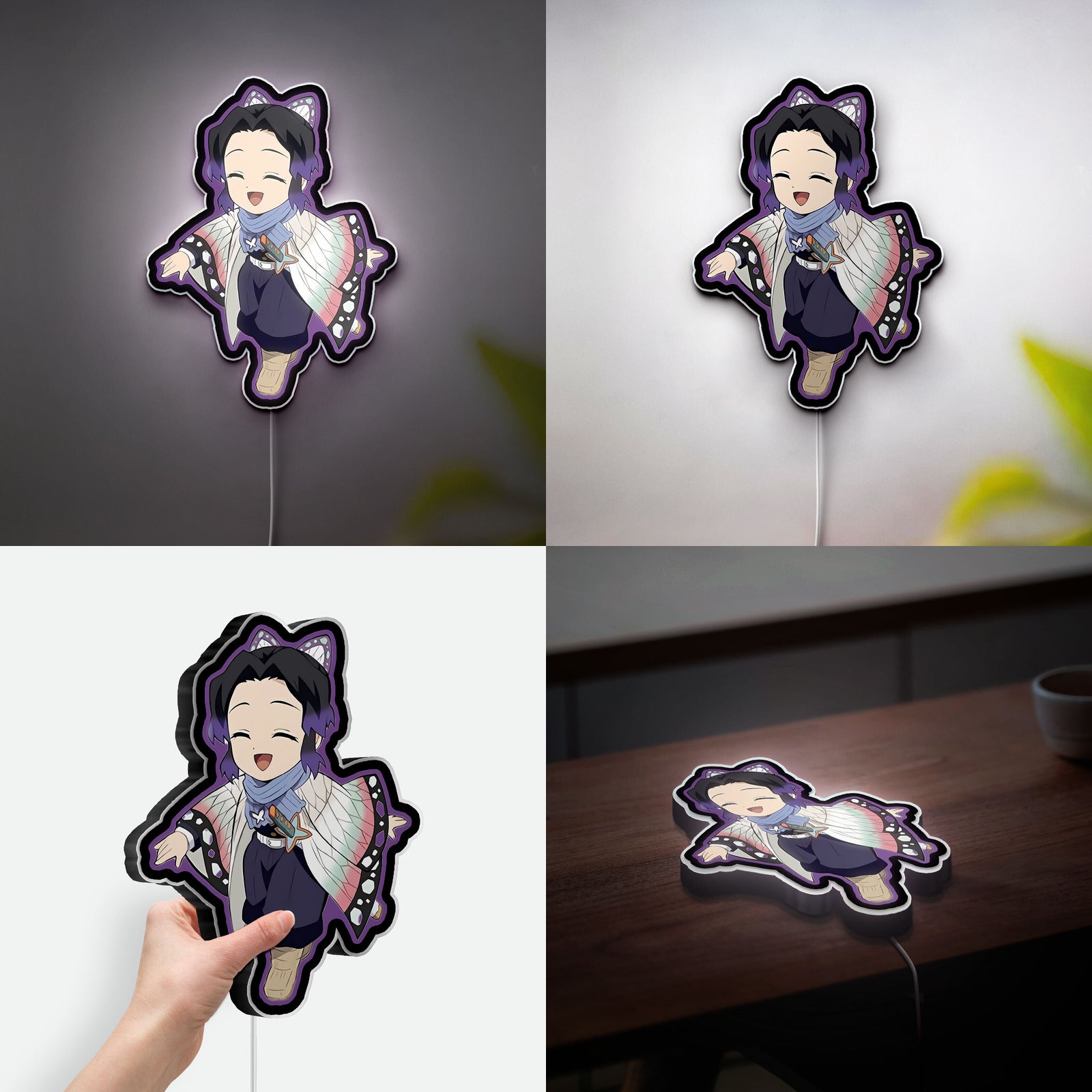 Shinobu Kocho 3D Light Box - Demon Slayer Anime LED Night Light, Cute Kawaii Decor for Anime Fans & Otaku Bedroom 
