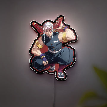 Tengen Uzui 3D Light Box - Demon Slayer Hashira LED Night Light, Anime Character Decor for Fans, KNY Inspired Japanese Art Display
