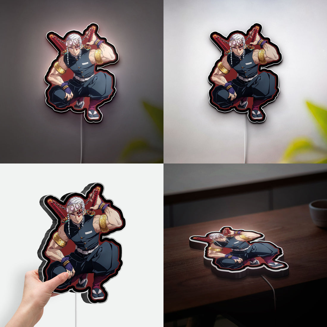 Tengen Uzui 3D Light Box - Demon Slayer Hashira LED Night Light, Anime Character Decor for Fans, KNY Inspired Japanese Art Display