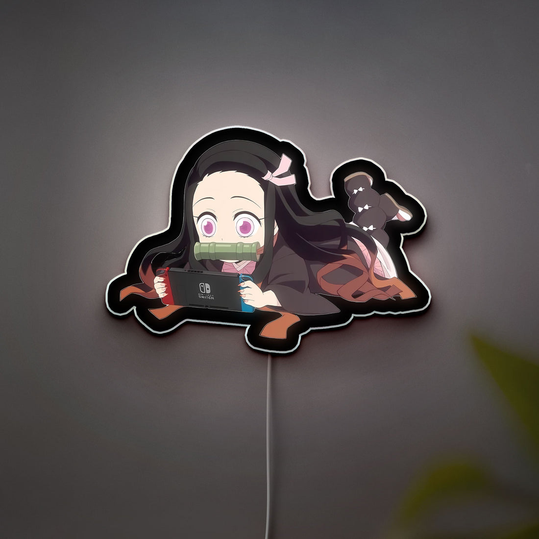 Nezuko Chibi 3D Light Box - Cute Demon Slayer LED Night Light, Anime Character Decor for Kimetsu no Yaiba Fans 
