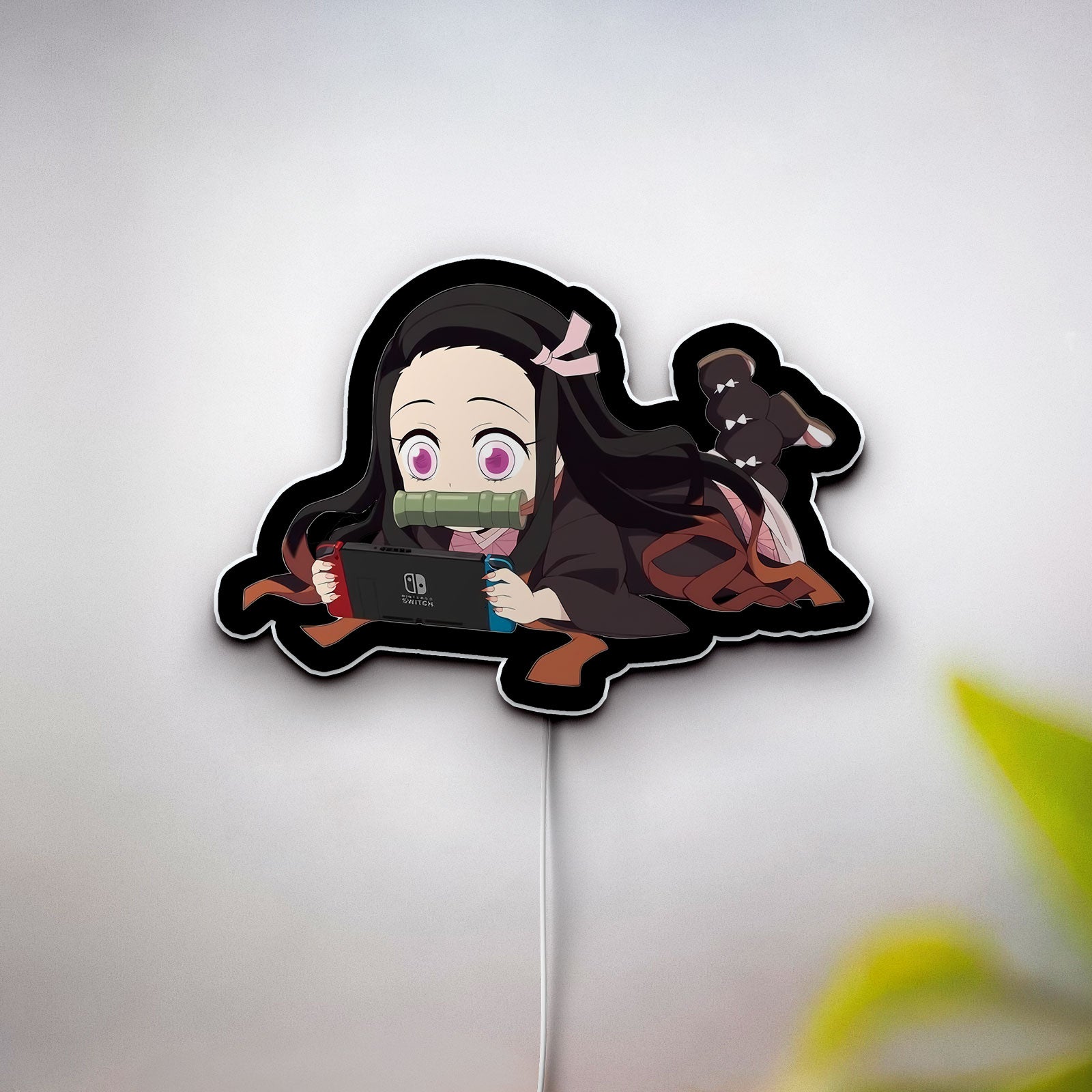 Nezuko Chibi 3D Light Box - Cute Demon Slayer LED Night Light, Anime Character Decor for Kimetsu no Yaiba Fans 