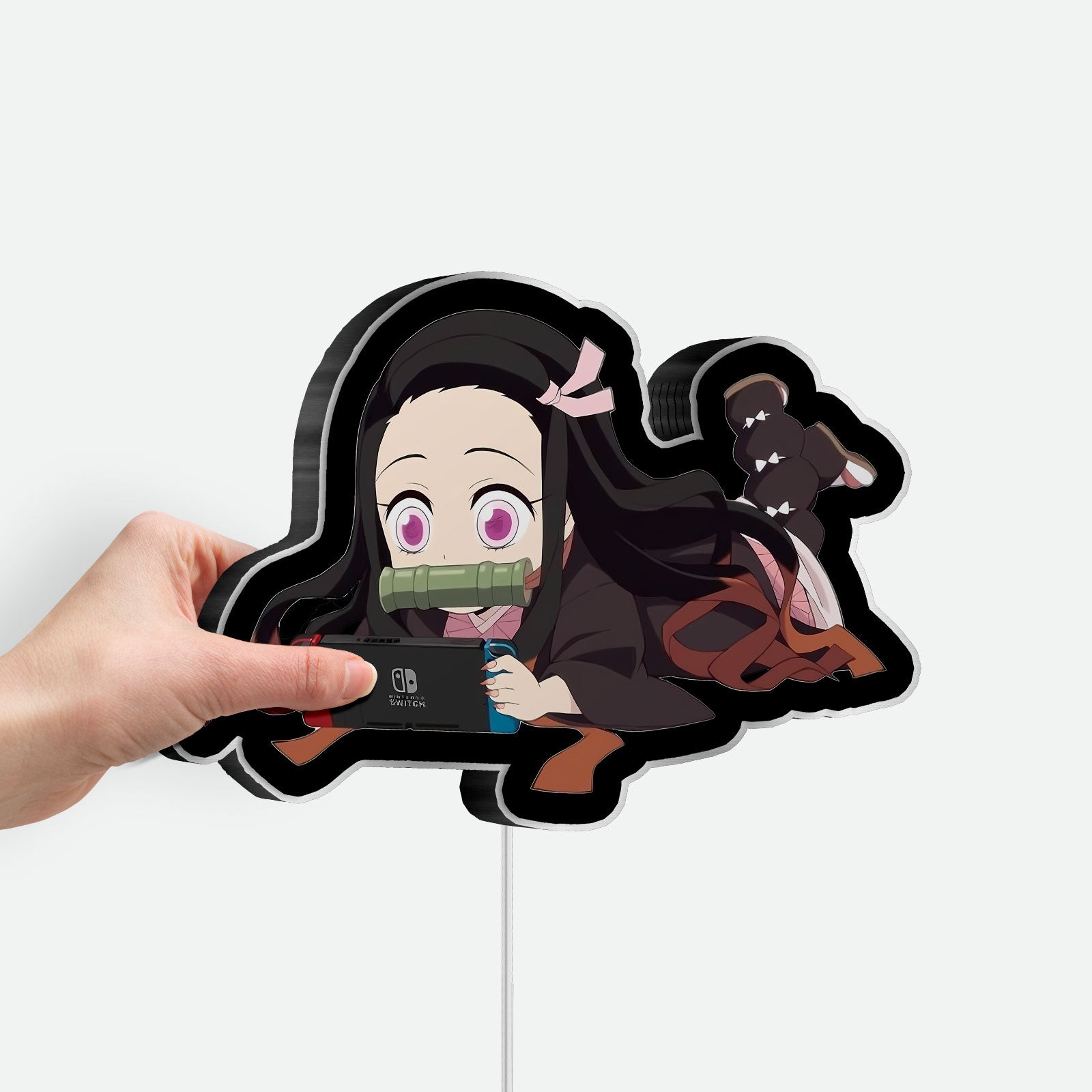 Nezuko Chibi 3D Light Box - Cute Demon Slayer LED Night Light, Anime Character Decor for Kimetsu no Yaiba Fans 