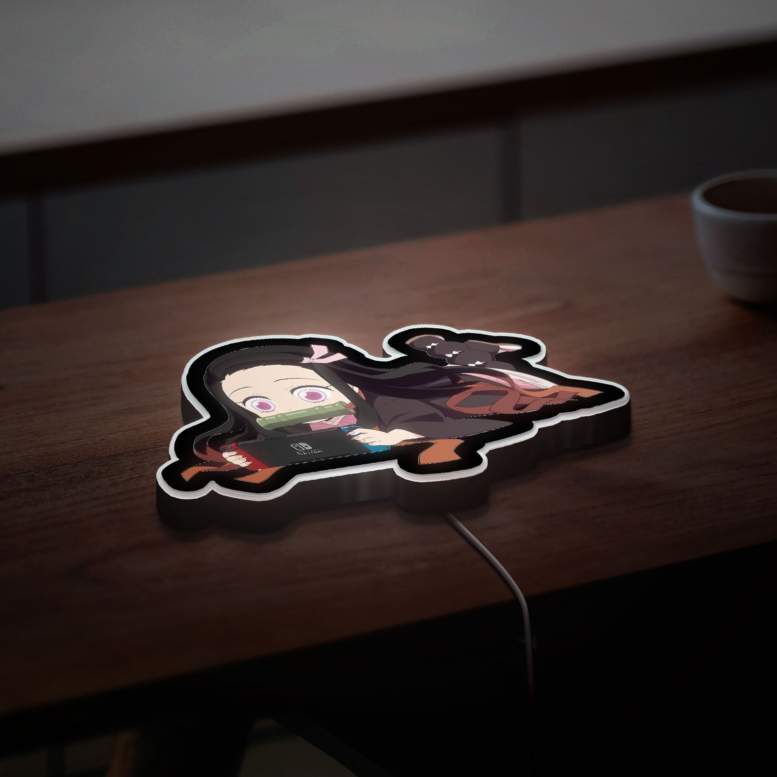 Nezuko Chibi 3D Light Box - Cute Demon Slayer LED Night Light, Anime Character Decor for Kimetsu no Yaiba Fans 
