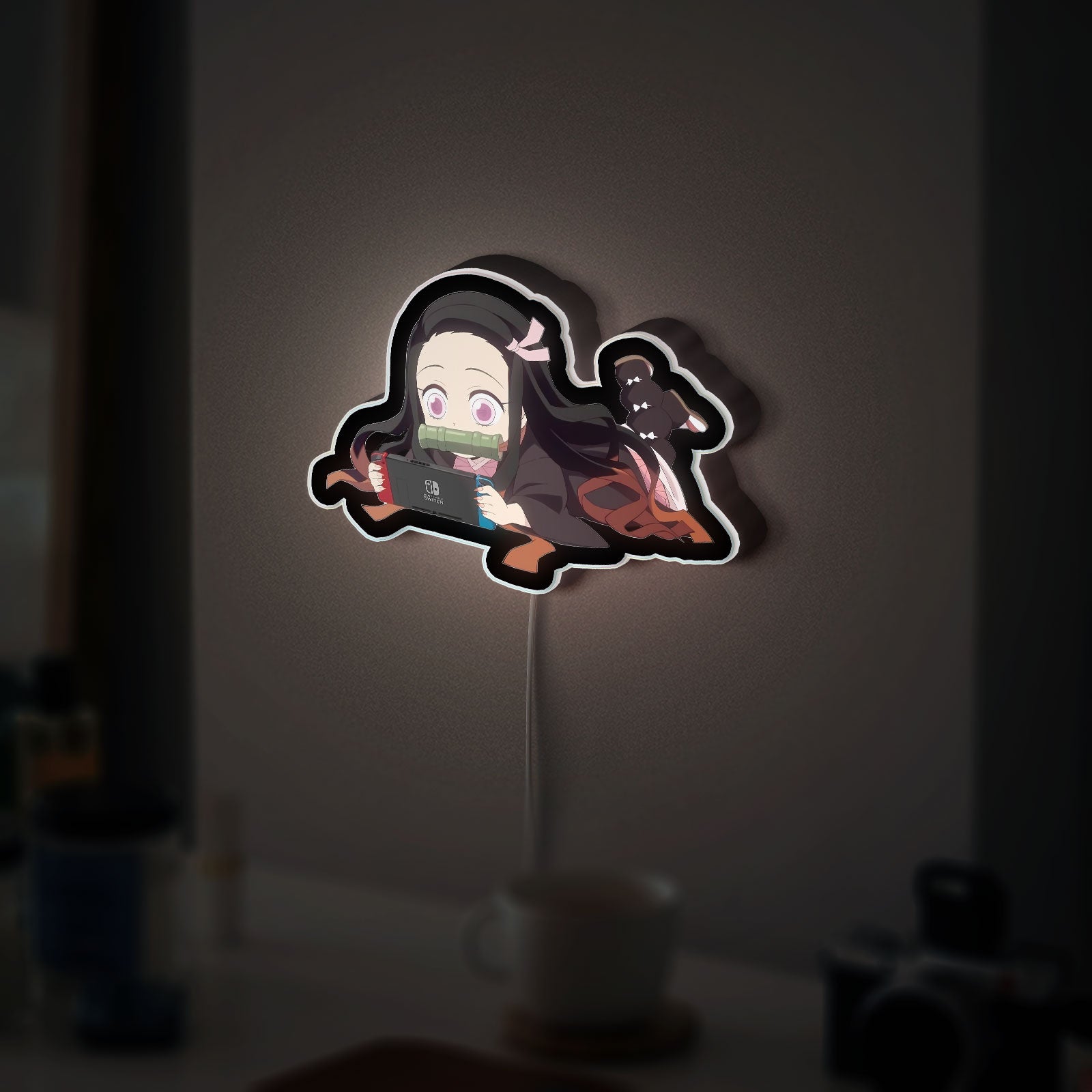 Nezuko Chibi 3D Light Box - Cute Demon Slayer LED Night Light, Anime Character Decor for Kimetsu no Yaiba Fans 