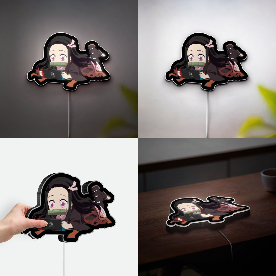 Nezuko Chibi 3D Light Box - Cute Demon Slayer LED Night Light, Anime Character Decor for Kimetsu no Yaiba Fans 