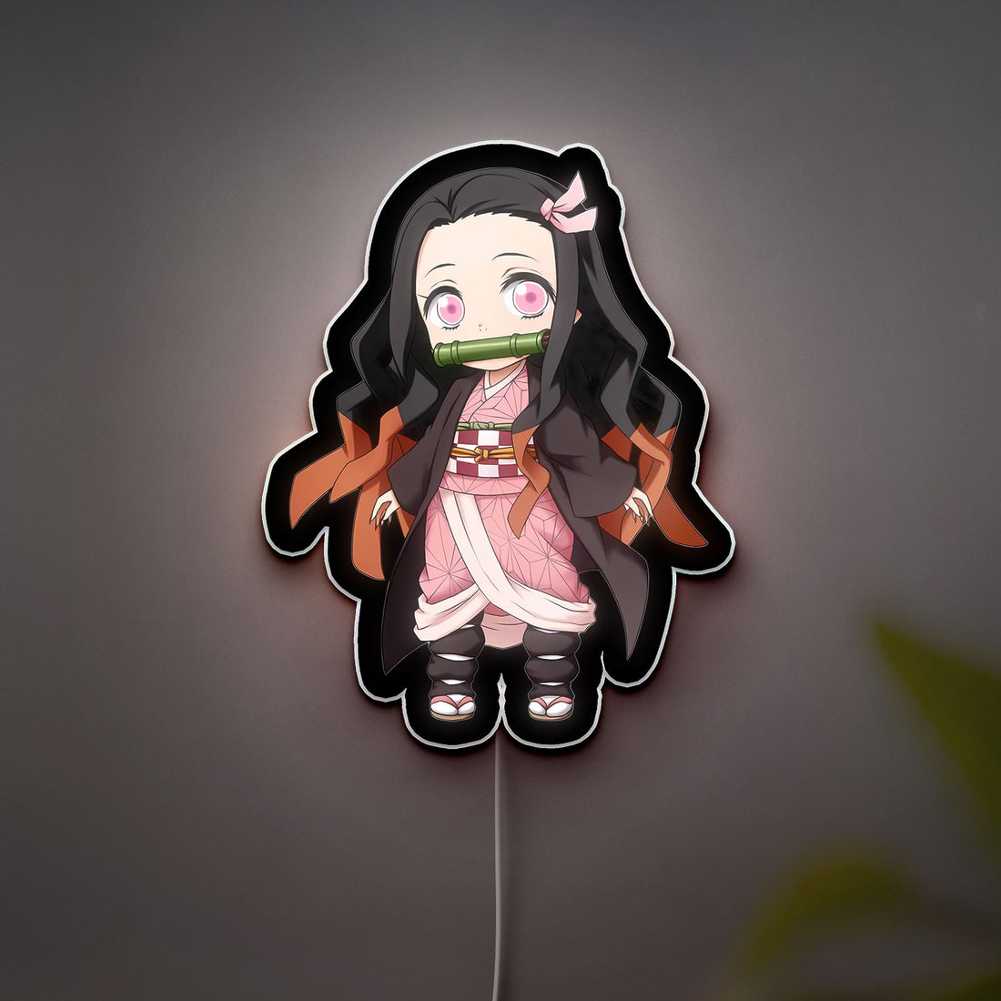 Nezuko Kamado 3D Light Box - Demon Slayer Anime LED Night Light, Chibi Character Decor for KNY Fans 