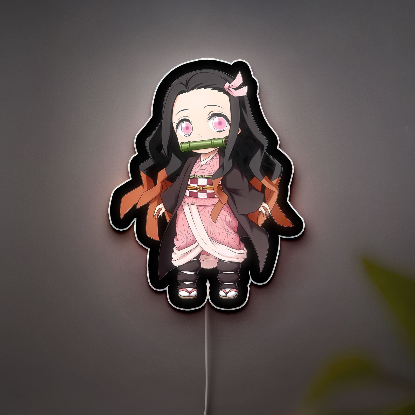 Nezuko Kamado 3D Light Box - Demon Slayer Anime LED Night Light, Chibi Character Decor for KNY Fans 