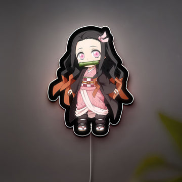 Nezuko Kamado 3D Light Box - Demon Slayer Anime LED Night Light, Chibi Character Decor for KNY Fans 