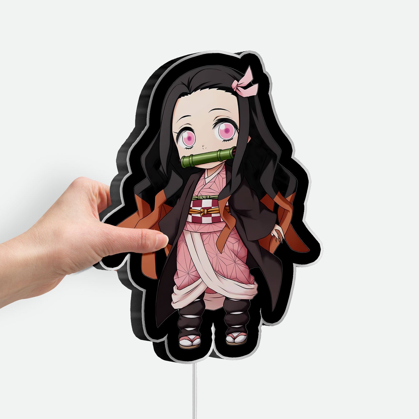 Nezuko Kamado 3D Light Box - Demon Slayer Anime LED Night Light, Chibi Character Decor for KNY Fans 