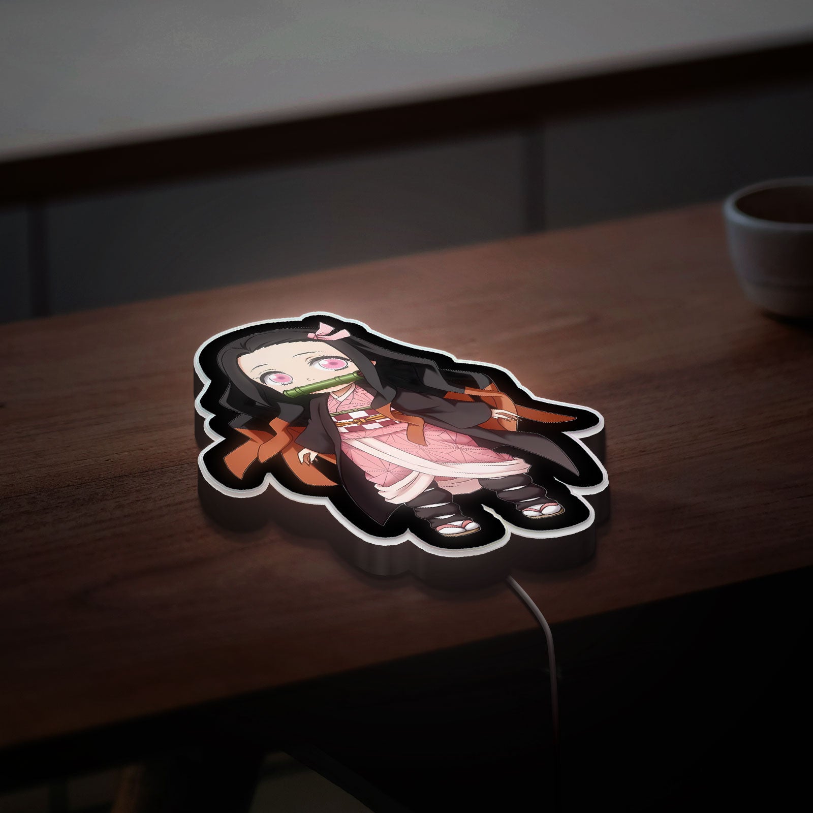 Nezuko Kamado 3D Light Box - Demon Slayer Anime LED Night Light, Chibi Character Decor for KNY Fans 