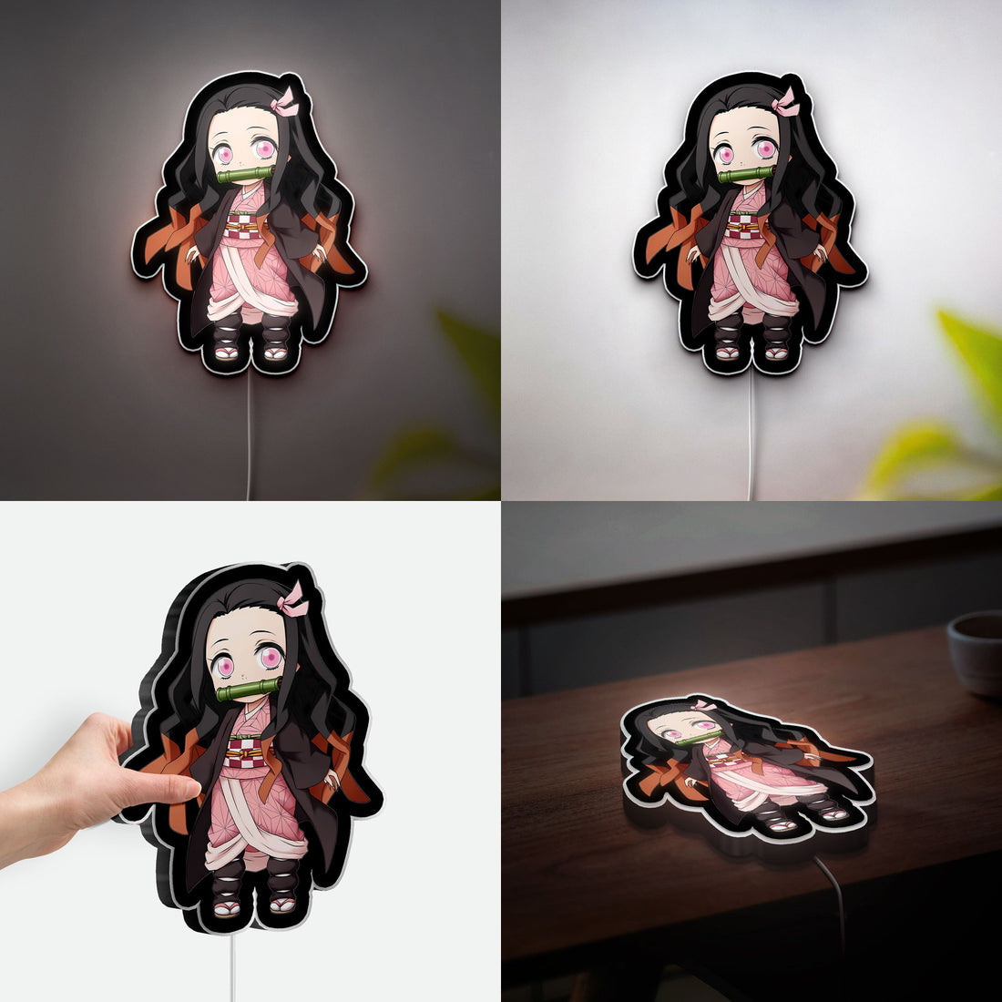 Nezuko Kamado 3D Light Box - Demon Slayer Anime LED Night Light, Chibi Character Decor for KNY Fans 