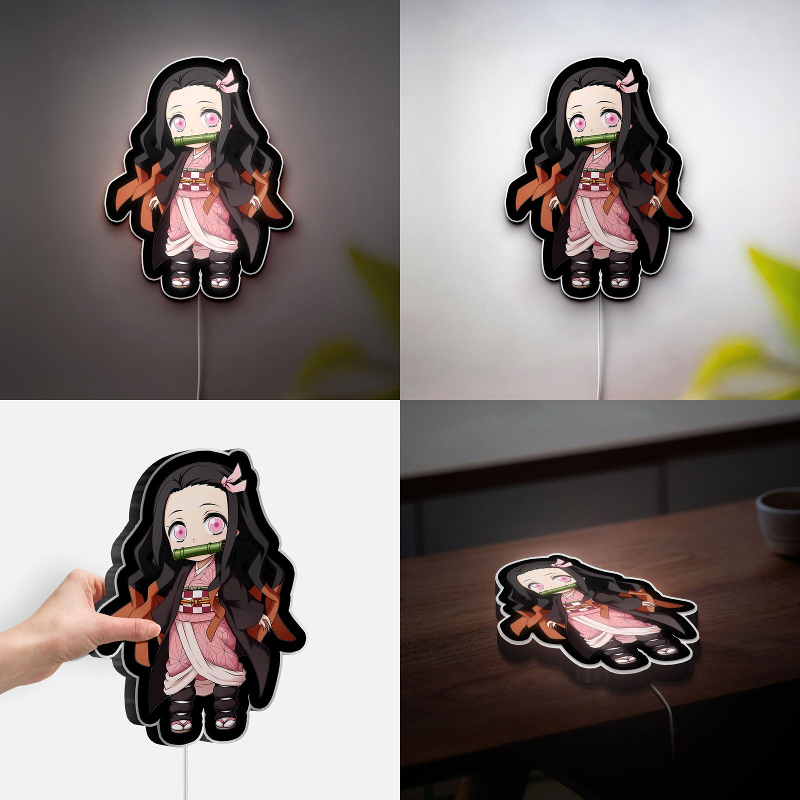 Nezuko Kamado 3D Light Box - Demon Slayer Anime LED Night Light, Chibi Character Decor for KNY Fans 