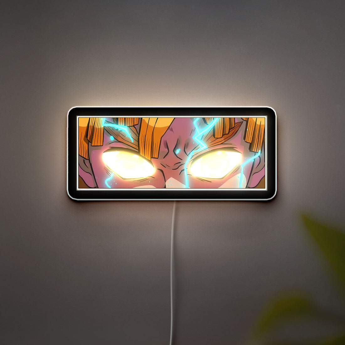 Demon Slayer Zenitsu 3D Light Box - Lightning Eyes LED Night Light, Anime Character Decor for Fans, Japanese Manga Inspired Glow Art
