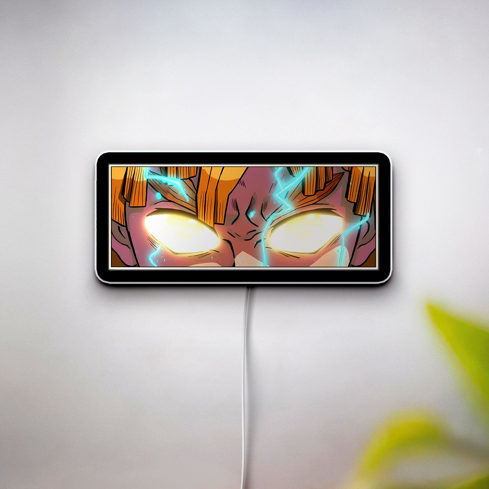 Demon Slayer Zenitsu 3D Light Box - Lightning Eyes LED Night Light, Anime Character Decor for Fans, Japanese Manga Inspired Glow Art
